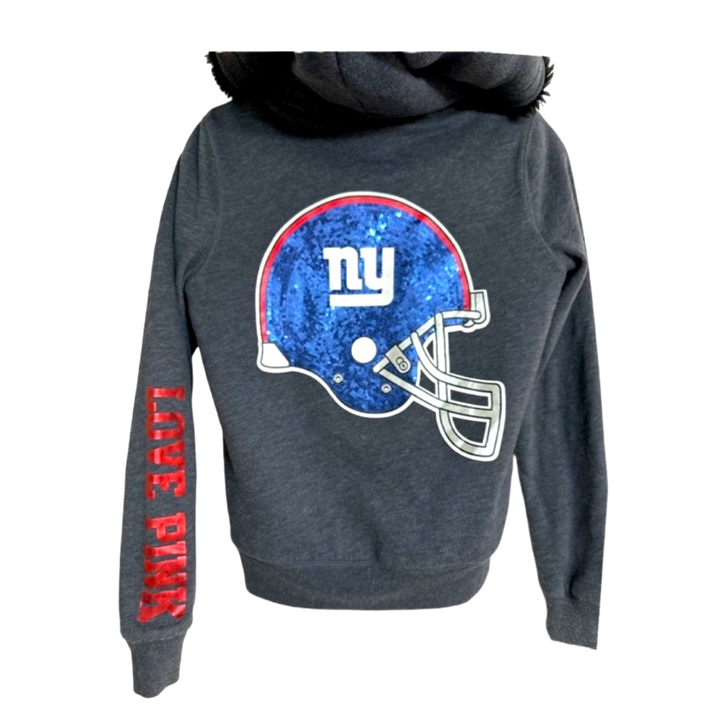 pink victoria's secret 5th ocean New York Giants Sequin Jacket Size Small